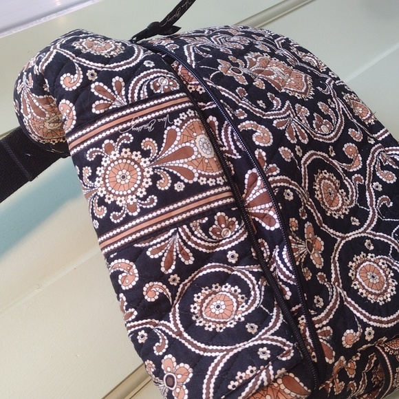 Women's Vera Bradley messenger bag black tan paisley - Picture 10 of 11